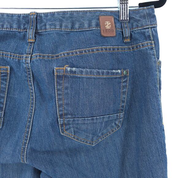 Izod Comfort Country Prep Ranch Classic Fit Bootcut Jeans Stretchy Dark Wash 12R - Picture 12 of 13